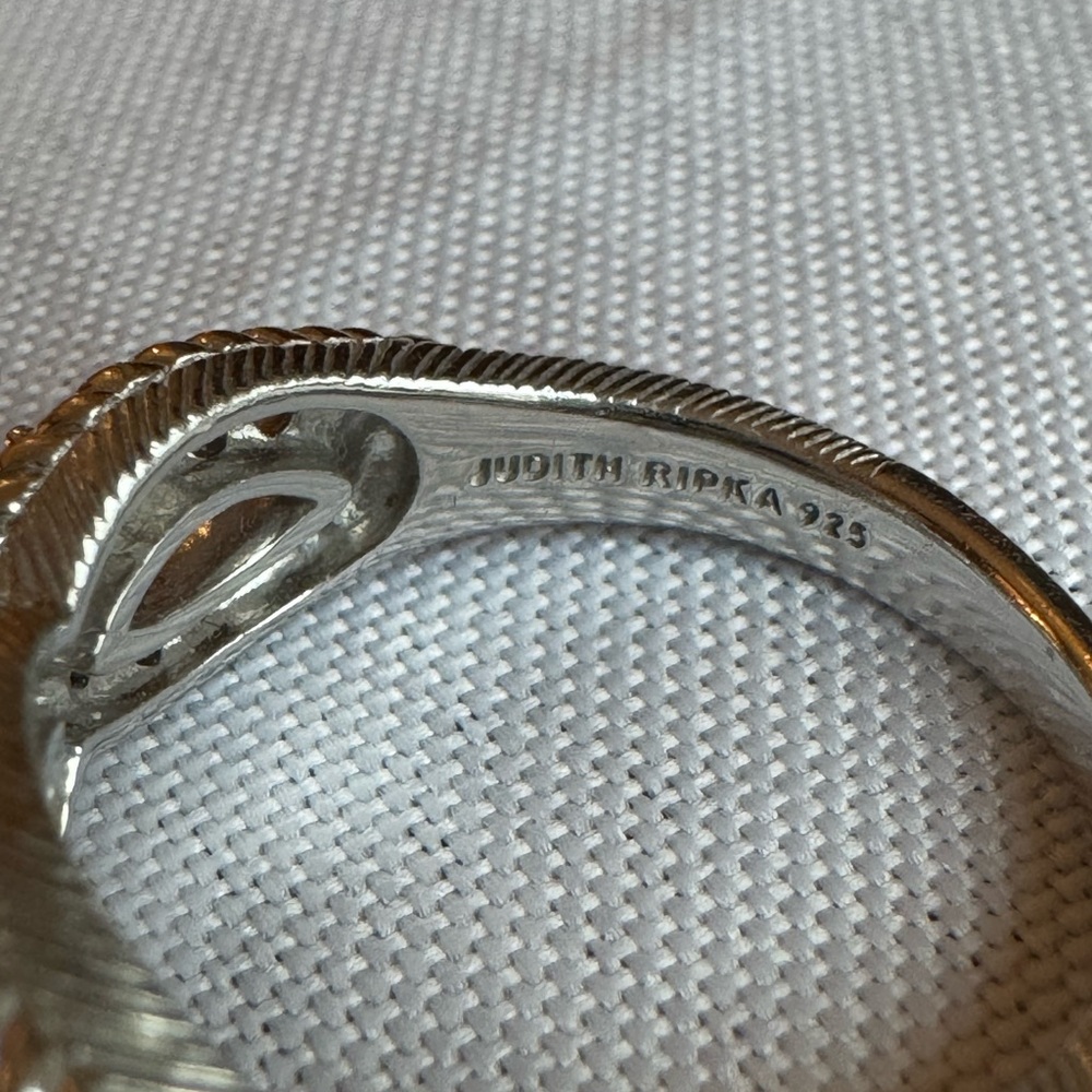 Judith Ripka Silver Ring with Gold Heart Accents - Picture 2 of 13